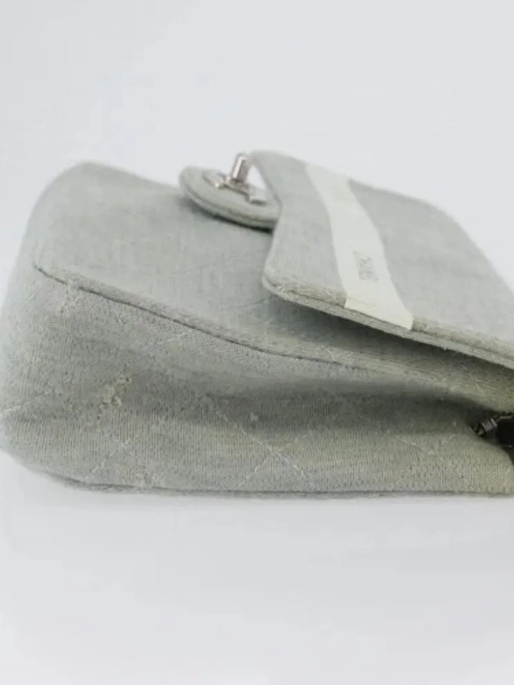 CHANEL Matelasse 26 Chain Shoulder Bag Jersey Gray Silver CC Auth 170659A